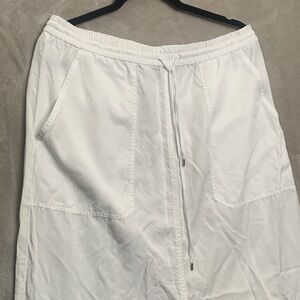 Ralph Lauren White Elastic Drawstring Waist Skirt